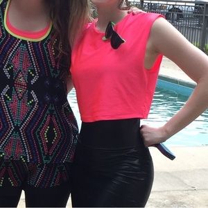 Neon Pink Spandex Crop Top